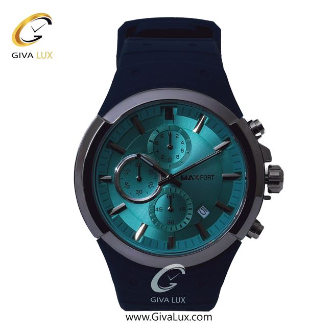 ساعت مچی اورجینال مردانه مکس فورت (MAXFORT) سه موتوره کرنوگراف نقره ای | سرمه ای| سبز| کد رفرنس MX-9003G-130
