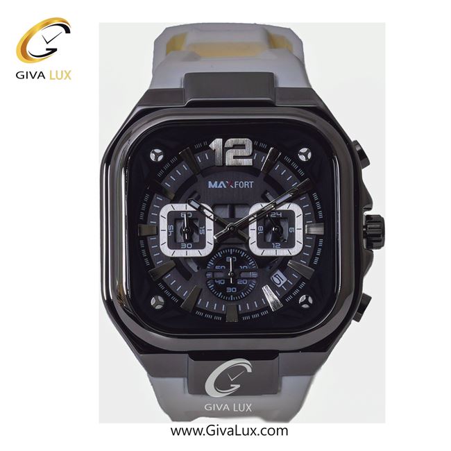 ساعت مچی اورجینال مردانه مکس فورت (MAXFORT) سه موتوره کرنوگراف مشکی | طوسی| مشکی| کد رفرنس MX-9004G-80