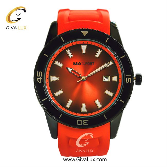 ساعت مچی اورجینال مردانه مکس فورت (MAXFORT) مشکی | نارنجی| نارنجی| کد رفرنس MX-9005G-100
