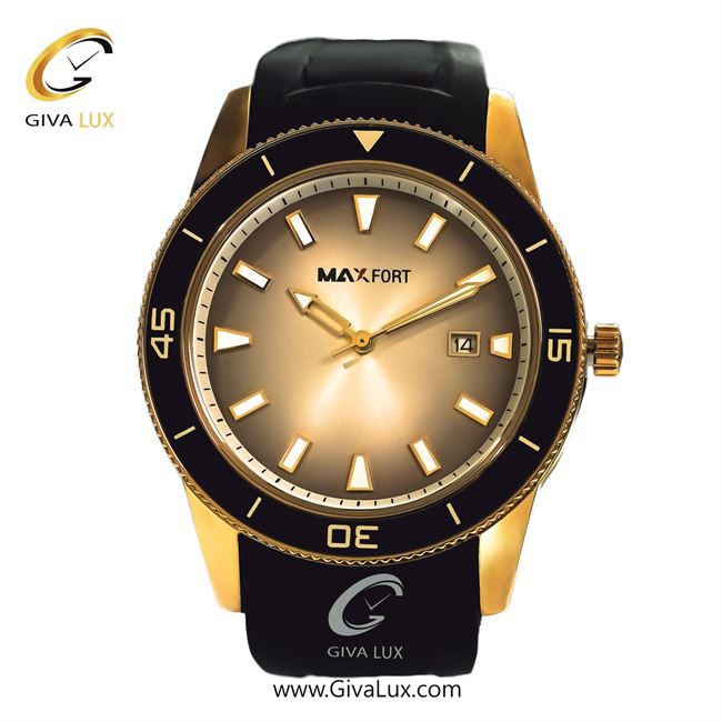 ساعت مچی اورجینال مردانه مکس فورت (MAXFORT) طلایی | مشکی| دودی-کرم| کد رفرنس MX-9005G-30