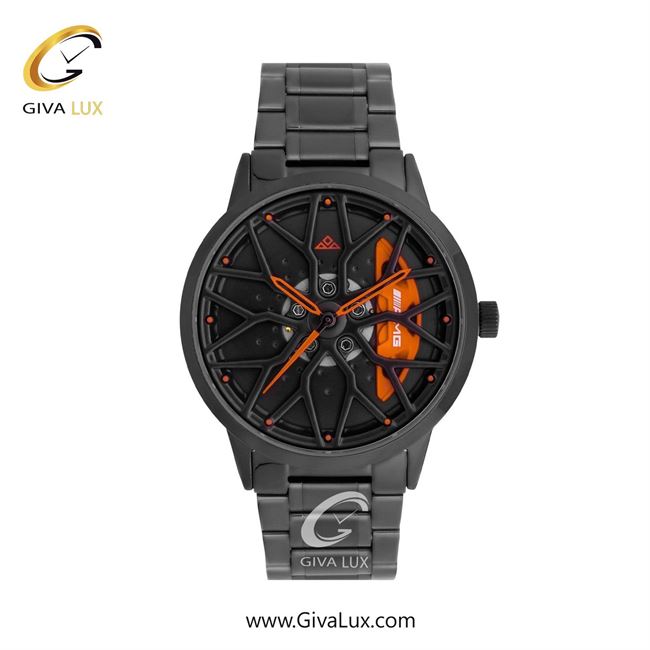 ساعت مچی اورجینال مردانه کرست مشکی | مشکی| نارنجی-مشکی| کد رفرنس Crest 9015-5