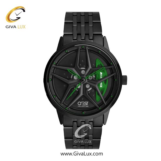 ساعت مچی اورجینال مردانه کرست مشکی | مشکی| سبز-مشکی| کد رفرنس Crest 9017-3