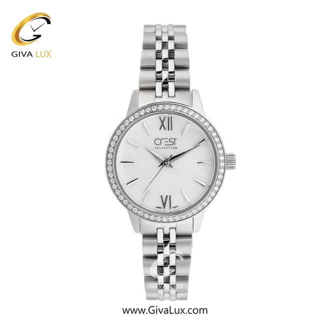ساعت مچی اورجینال زنانه کرست | Crest  نقره ای | نقره ای| سفید| کد رفرنس Crest 9028-1