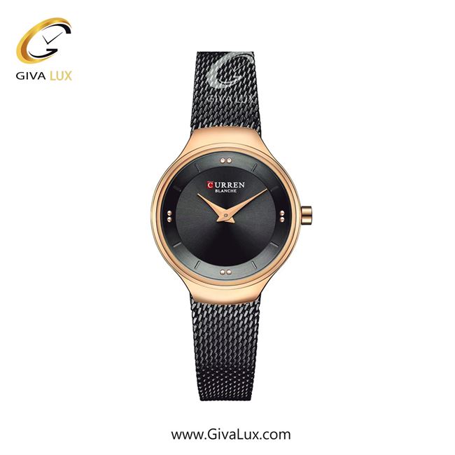 ساعت مچی اورجینال زنانه کارن (کورن) curren رزگلد | مشکی| مشکی| کد رفرنس 9028BKRS