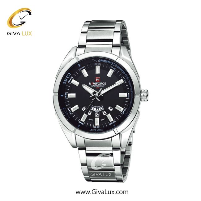 ساعت مچی اورجینال مردانه ناوی فورس|Naviforce|نوی فورس|نیوی فورس نقره ای | نقره ای| مشکی| کد رفرنس NF9038