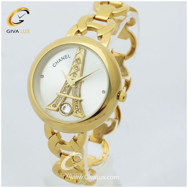 ساعت زنانه شنل بند فلزی طرح برج ایفل