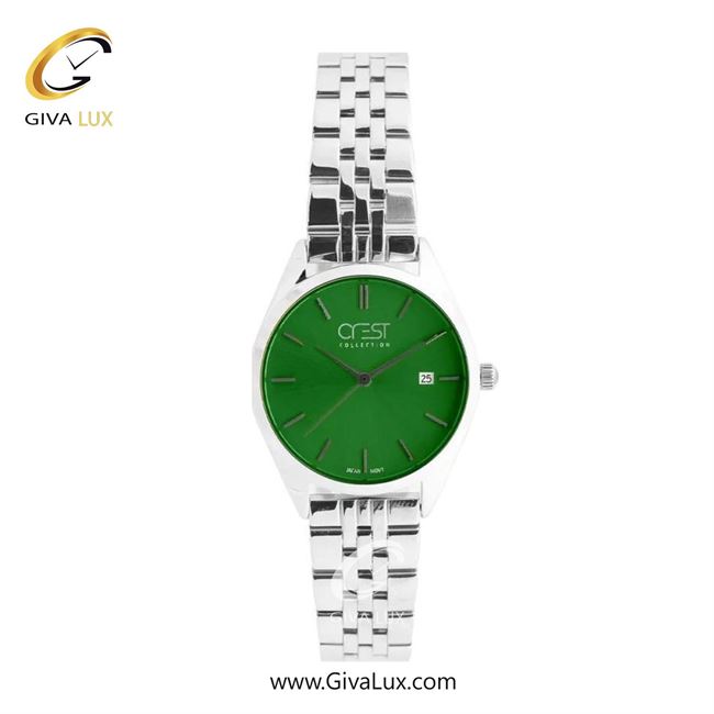 ساعت مچی اورجینال زنانه کرست نقره ای | نقره ای| سبز| کد رفرنس Crest 9040-3