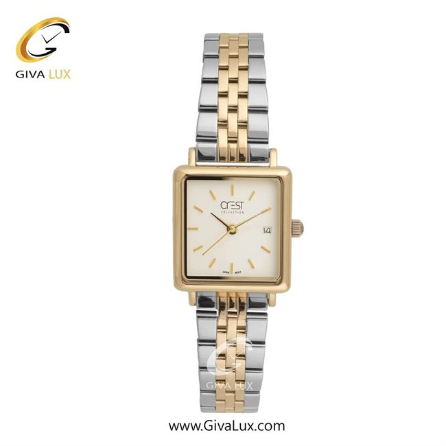 ساعت مچی اورجینال زنانه کرست طلایی | نقره ای-طلایی| سفید| کد رفرنس Crest 9041-2