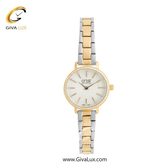 ساعت مچی اورجینال زنانه کرست طلایی | طلایی-نقره ای| سفید| کد رفرنس Crest 9042-3
