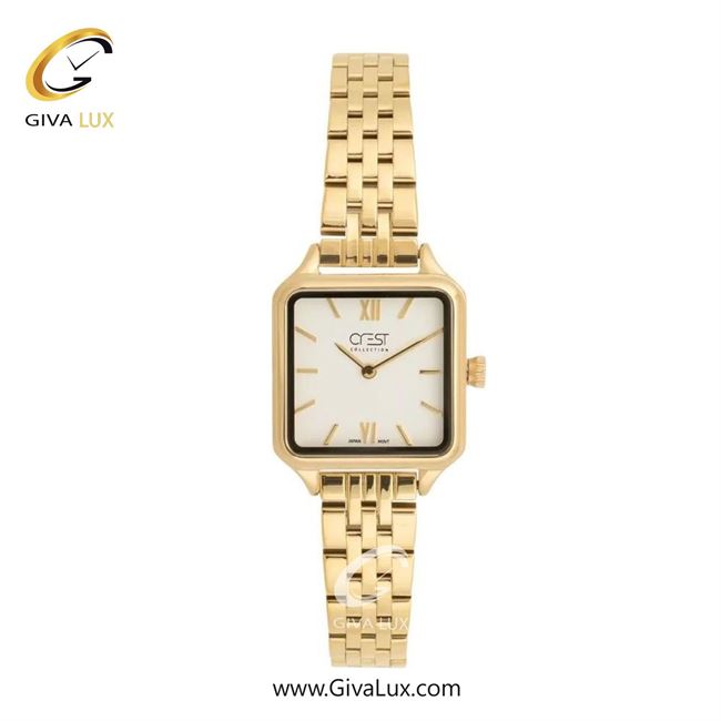 ساعت مچی اورجینال زنانه کرست طلایی | طلایی| سفید| کد رفرنس Crest 9046-3