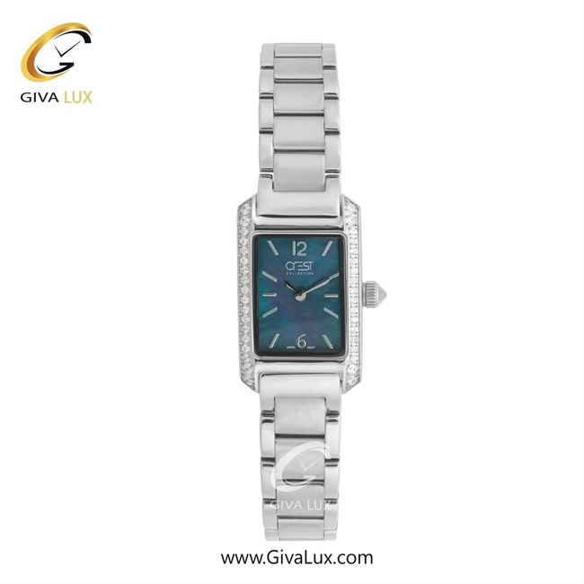 ساعت مچی اورجینال زنانه کرست نقره ای | نقره ای| آبی| کد رفرنس Crest 9048-2