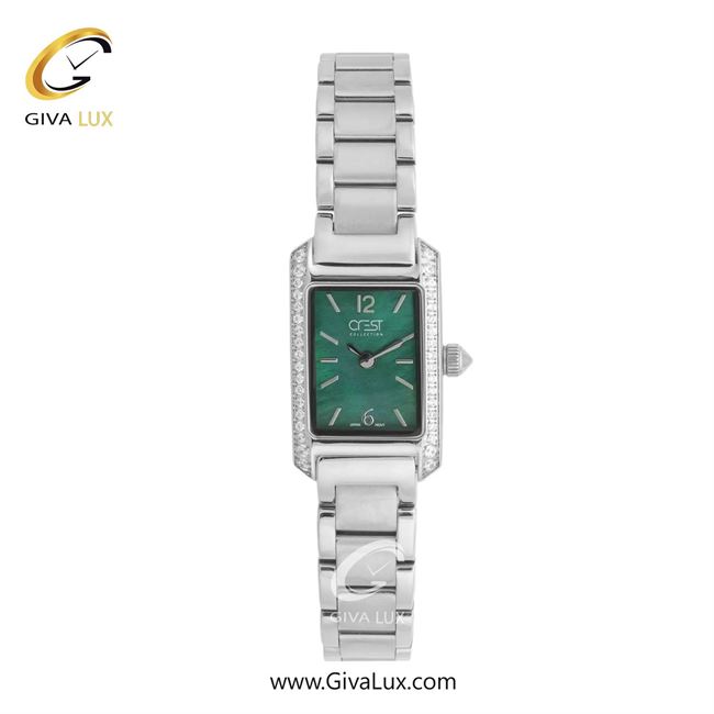 ساعت مچی اورجینال زنانه کرست نقره ای | نقره ای| سبز| کد رفرنس Crest 9048-3