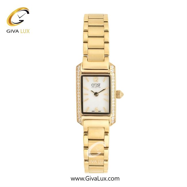 ساعت مچی اورجینال زنانه کرست طلایی | طلایی| سفید| کد رفرنس Crest 9048-4