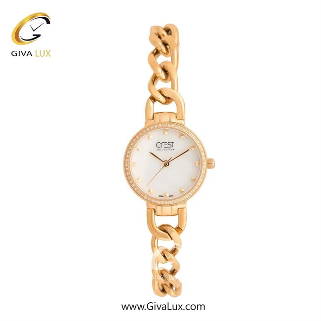ساعت مچی اورجینال زنانه کرست رزگلد | رزگلد| سفید| کد رفرنس Crest 9049-4