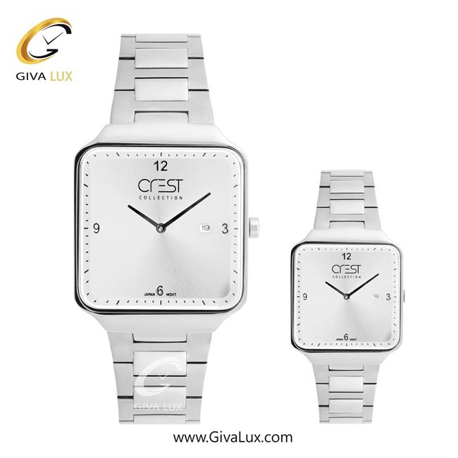 ساعت مچی اورجینال ست کرست نقره ای | نقره ای| نقره ای| کد رفرنس Crest 9053-1