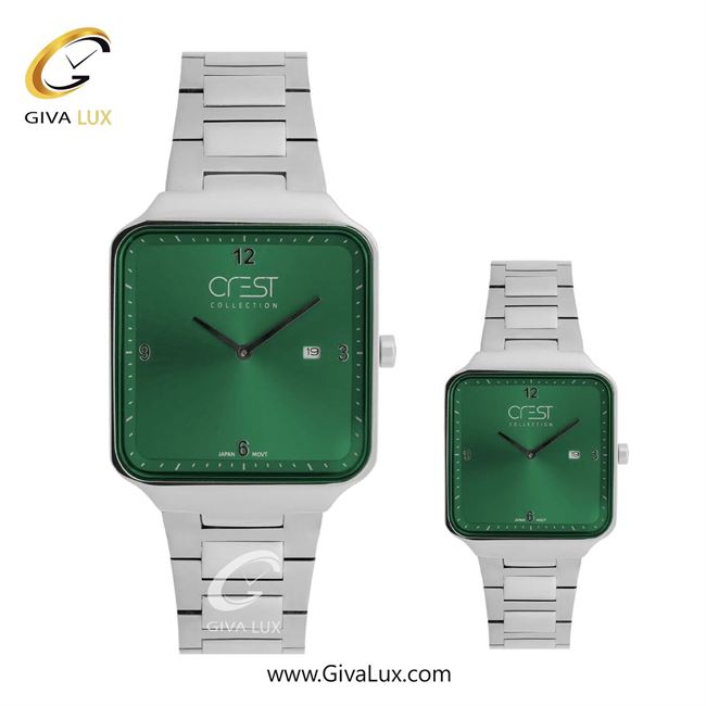 ساعت مچی اورجینال ست کرست نقره ای | نقره ای| سبز| کد رفرنس Crest 9053-4