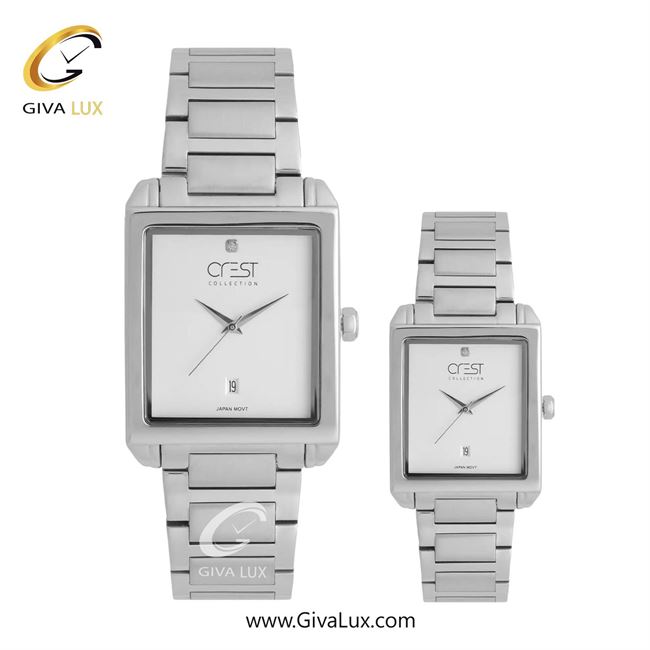 ساعت مچی اورجینال ست کرست نقره ای | نقره ای| سفید| کد رفرنس Crest 9054-1