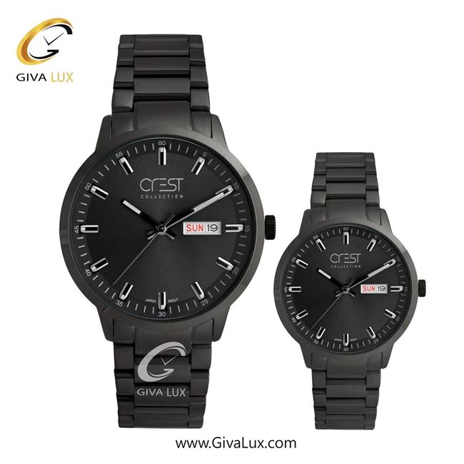 ساعت مچی اورجینال ست کرست مشکی | مشکی| مشکی| کد رفرنس Crest 9055-5