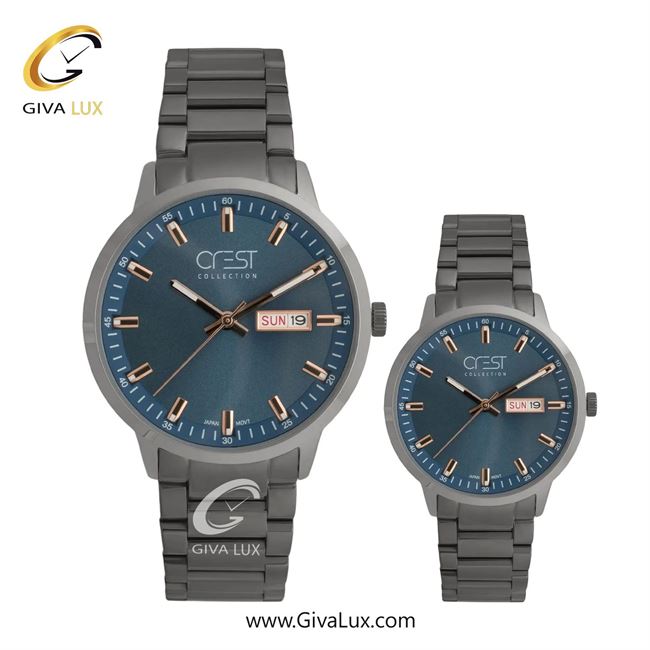 ساعت مچی اورجینال ست کرست تیتانیوم | تیتانیوم(زغالی)| سرمه ای| کد رفرنس Crest 9055-6
