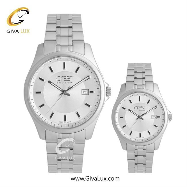 ساعت مچی اورجینال ست کرست نقره ای | نقره ای| نقره ای| کد رفرنس Crest 9057-1