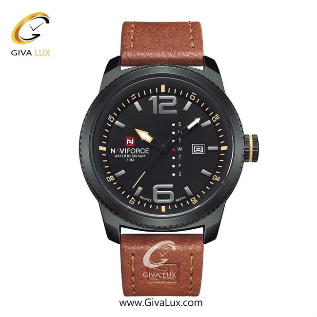 ساعت مچی اورجینال مردانه ناوی فورس|Naviforce|نوی فورس|نیوی فورس مشکی | قهوه ای| مشکی| کد رفرنس NF9063