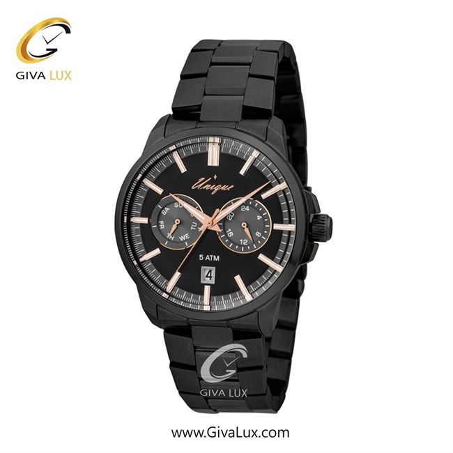 ساعت مچی اورجینال مردانه یونیک سه موتوره کرنوگراف مشکی | مشکی| مشکی| کد رفرنس S520