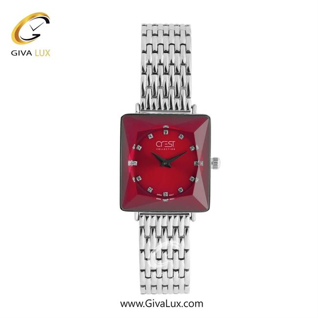 ساعت مچی اورجینال زنانه کرست نقره ای | نقره ای| قرمز| کد رفرنس Crest 9071-3