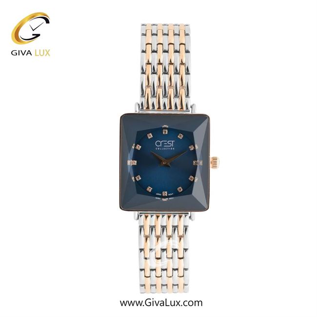 ساعت مچی اورجینال زنانه کرست نقره ای-رزگلد | نقره ای-رزگلد| سرمه ای| کد رفرنس Crest 9071-5