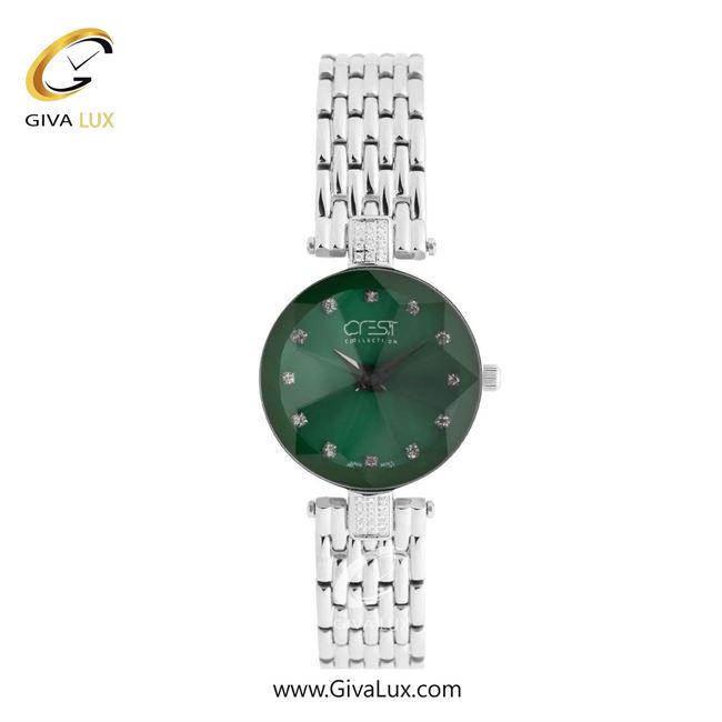 ساعت مچی اورجینال زنانه کرست نقره ای | نقره ای| سبز| کد رفرنس Crest 9072-1