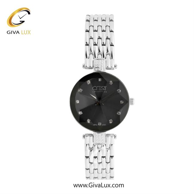 ساعت مچی اورجینال زنانه کرست نقره ای | نقره ای| مشکی| کد رفرنس Crest 9072-3