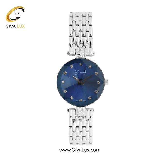 ساعت مچی اورجینال زنانه کرست نقره ای | نقره ای| سرمه ای| کد رفرنس Crest 9072-4