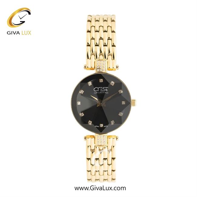 ساعت مچی اورجینال زنانه کرست طلایی | طلایی| مشکی| کد رفرنس Crest 9072-5