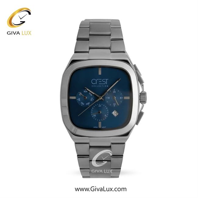 ساعت مچی اورجینال مردانه کرست سه موتوره کرنوگراف تیتانیوم | تیتانیوم(زغالی)| سرمه ای| کد رفرنس Crest 9073-7