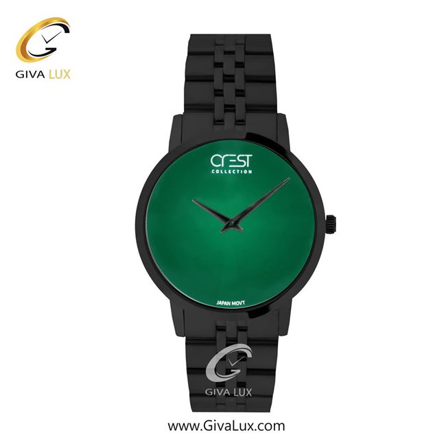 ساعت مچی اورجینال مردانه کرست | Crest  مشکی | مشکی| سبز| کد رفرنس Crest 9074-10