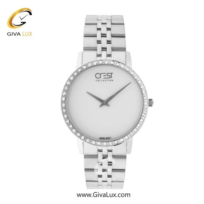 ساعت مچی اورجینال زنانه کرست | Crest  نقره ای | نقره ای| سفید| کد رفرنس Crest 9074-2S