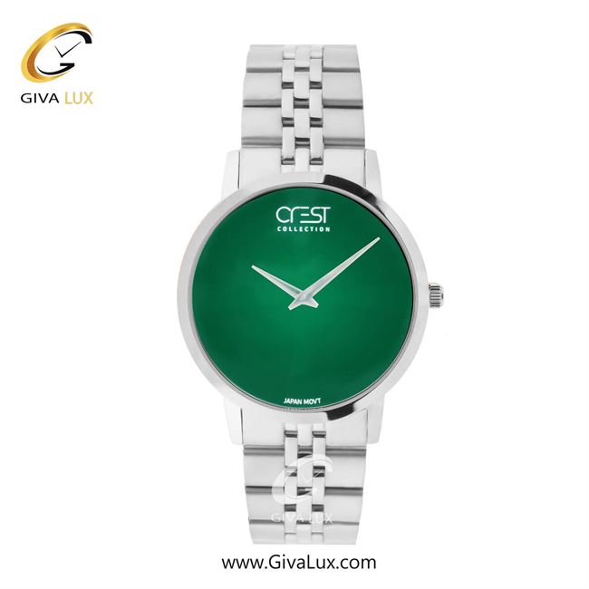 ساعت مچی اورجینال مردانه کرست | Crest  نقره ای | نقره ای| سبز| کد رفرنس Crest 9074-3