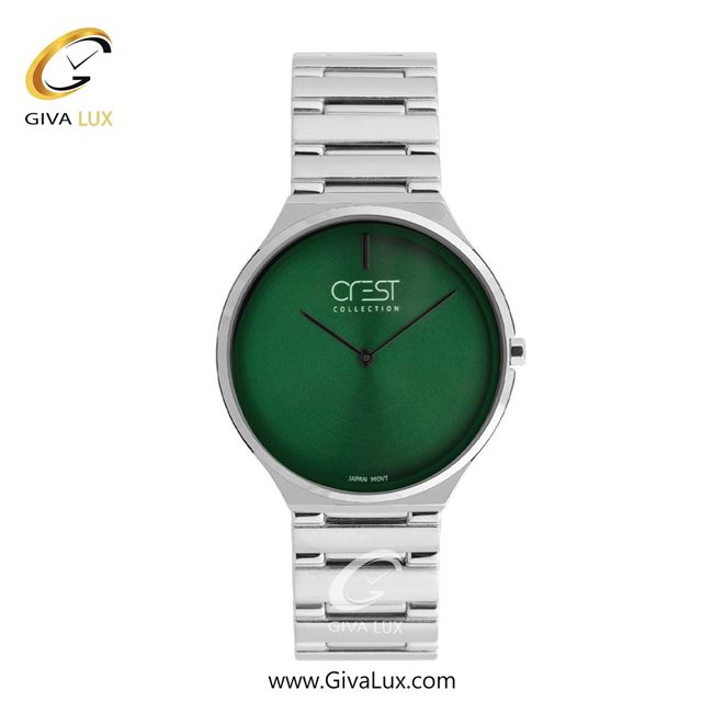 ساعت مچی اورجینال زنانه کرست | Crest  نقره ای | نقره ای| سبز| کد رفرنس Crest 9076-2