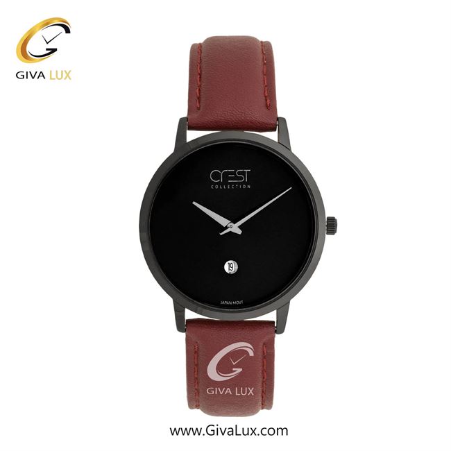 ساعت مچی اورجینال مردانه کرست تیتانیوم | قهوه ای| مشکی| کد رفرنس Crest 9078-3G