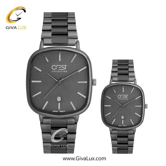 ساعت مچی اورجینال ست کرست تیتانیوم | تیتانیوم(زغالی)-مشکی| دودی|تیتانیوم| کد رفرنس Crest 9079-10