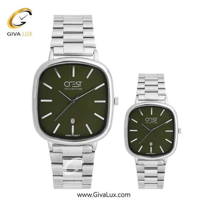 ساعت مچی اورجینال ست کرست نقره ای | نقره ای| زیتونی| کد رفرنس Crest 9079-4