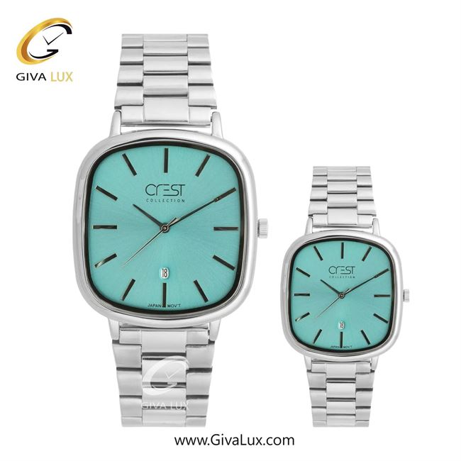 ساعت مچی اورجینال ست کرست نقره ای | نقره ای| آبی| کد رفرنس Crest 9079-5