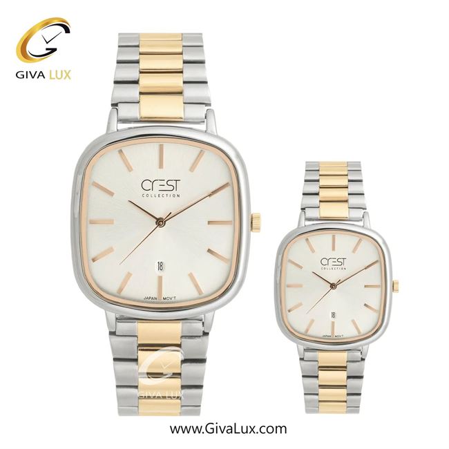 ساعت مچی اورجینال ست کرست نقره ای | نقره ای-طلایی| نقره ای| کد رفرنس Crest 9079-8