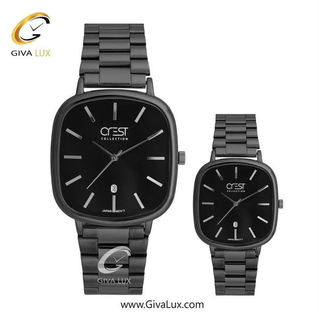 ساعت مچی اورجینال ست کرست مشکی | مشکی| مشکی| کد رفرنس Crest 9079-9