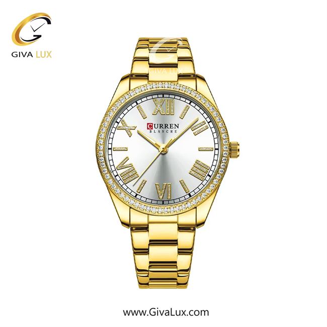 ساعت مچی اورجینال زنانه کارن (کورن) curren طلایی | طلایی| سفید| کد رفرنس 9088GDWT