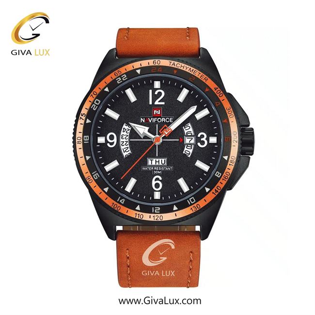ساعت مچی اورجینال مردانه ناوی فورس|Naviforce|نوی فورس|نیوی فورس مشکی | عسلی| مشکی| کد رفرنس NF9103 B/O/BN