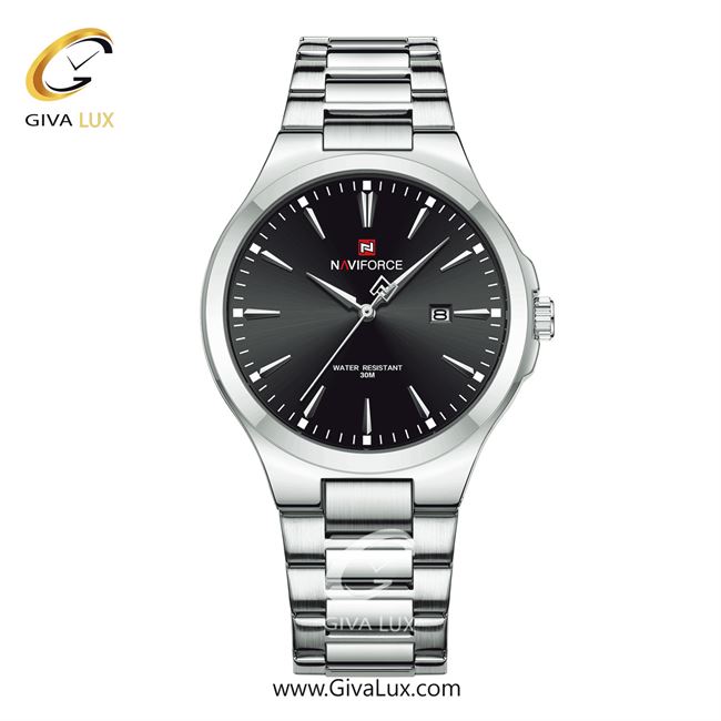 ساعت مچی اورجینال ناوی فورس مردانه نقره ای | نقره ای | مشکی | کد رفرنس NF9214-S/B