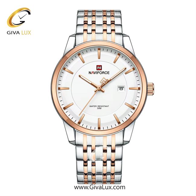 ساعت مچی اورجینال مردانه ناوی فورس|Naviforce|نوی فورس|نیوی فورس نقره ای-رزگلد | نقره ای-رزگلد| سفید| کد رفرنس NF9228