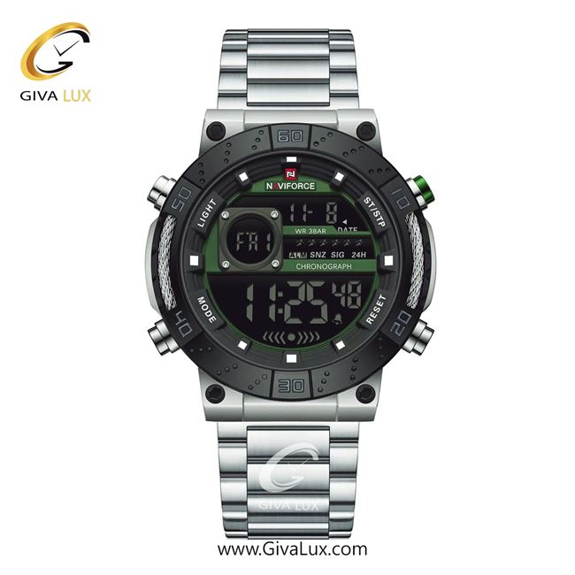 ساعت مچی اورجینال مردانه ناوی فورس|Naviforce|نوی فورس|نیوی فورس مشکی-نقره ای | نقره ای| سبز یشمی تیره| کد رفرنس NF9241 S/GN/S
