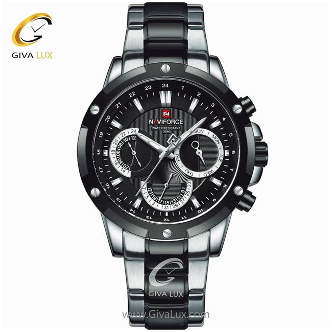 ساعت مچی مردانه بند فلزی فول تایم نوی فورس NF9196