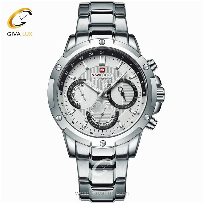 ساعت مچی مردانه بند فلزی فول تایم نوی فورس NF9196